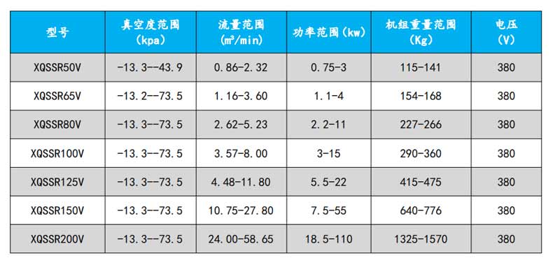 羅茨真空泵型號(hào)參數(shù)